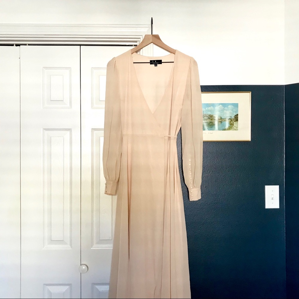 Lulu’s “My Whole Heart” Cream Wrap Dress